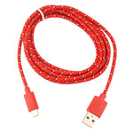Câble de charge et de transfert de données USB en nylon tressé de 2 m pour iPhone, iPad
