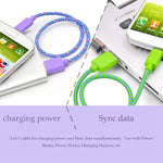 Câble de charge et de transfert de données USB en nylon tressé de 2 m pour iPhone, iPad