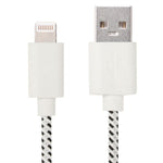 Câble de charge et de transfert de données USB en nylon tressé de 2 m pour iPhone, iPad