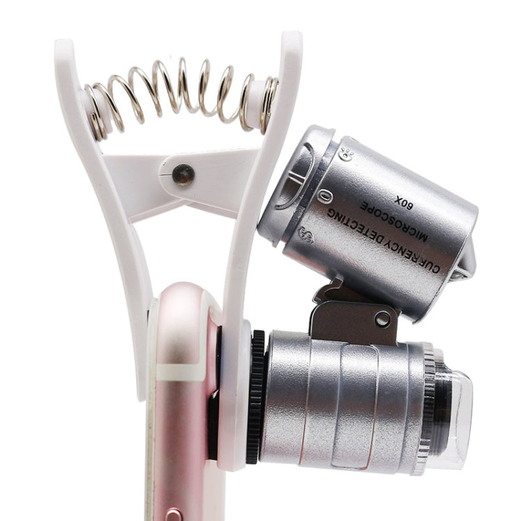 Microscope / Micro-objectif universel 60x à clipser pour téléphone portable avec LED