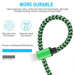 Câble USB tressé 2A vers 8 broches pour synchronisation et charge, longueur du câble : 1 m