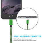 Câble USB tressé 2A vers 8 broches pour synchronisation et charge, longueur du câble : 1 m