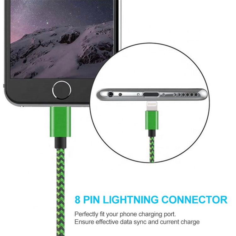 Câble USB tressé 2A vers 8 broches pour synchronisation et charge, longueur du câble : 1 m