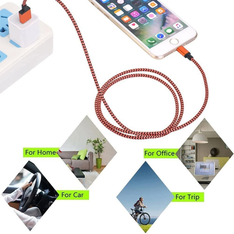 Câble USB tressé 2A vers 8 broches pour synchronisation et charge, longueur du câble : 1 m