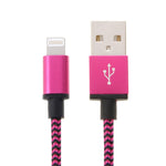 Câble USB tressé 2A vers 8 broches pour synchronisation et charge, longueur du câble : 1 m