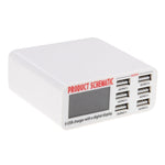 WLX-899 Chargeur USB 30W 5V 6A Sortie 3.5A Max Chargeur USB Haute Vitesse 6 Ports avec Affichage Numérique et Câble 1.5m, WLX-899