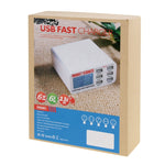 WLX-899 Chargeur USB 30W 5V 6A Sortie 3.5A Max Chargeur USB Haute Vitesse 6 Ports avec Affichage Numérique et Câble 1.5m, WLX-899