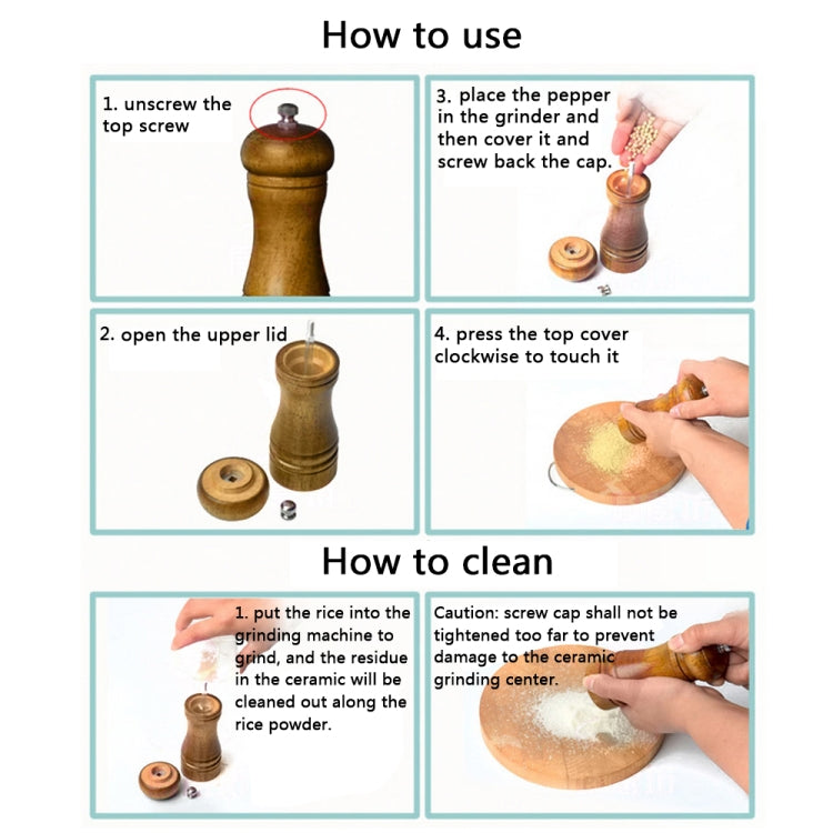 Moulin à poivre et à sel classique en bois, style 4, 12,7 cm, style 4, 20,32 cm, style 4, 25,4 cm