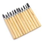 Lot de 12 outils de sculpture sur bois assortis avec lame en acier inoxydable et manche en bois, lot de 12 outils de sculpture sur bois