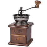 Moulin à Café Manuel sur Socle en Bois, Bol Ancien, Broyeur à Grains de Café à Main, Bois
