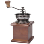 Moulin à Café Manuel sur Socle en Bois, Bol Ancien, Broyeur à Grains de Café à Main, Bois