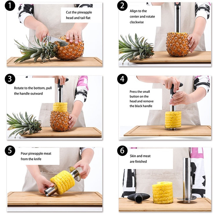 LsCook Dénoyauteur à ananas, trancheur et éplucheur à ananas (argent)