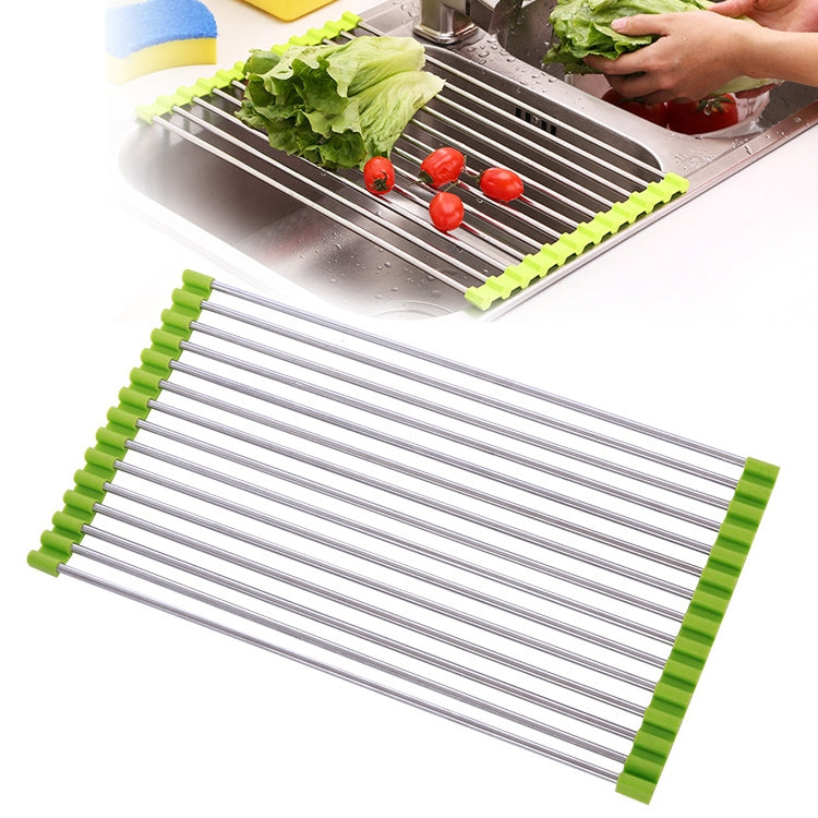 Égouttoir pliable en acier inoxydable 40x24x0.9cm, égouttoir pliable