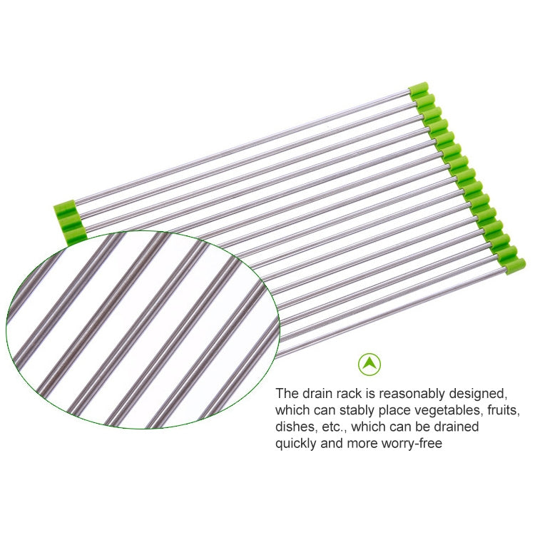 Égouttoir pliable en acier inoxydable 40x24x0.9cm, égouttoir pliable