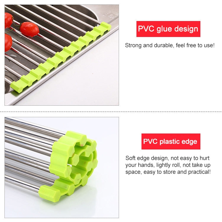 Égouttoir pliable en acier inoxydable 40x24x0.9cm, égouttoir pliable