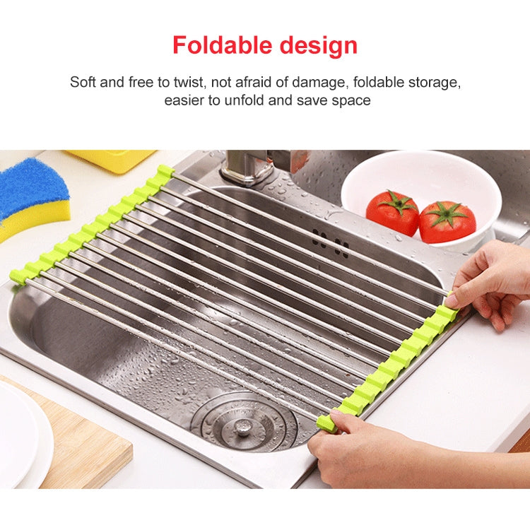 Égouttoir pliable en acier inoxydable 40x24x0.9cm, égouttoir pliable