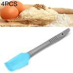 4 PCS Silicone Scraper Butter Spreader Knife Cake Smoother Cake Baking Tool, Silicone Scraper(Pink), Silicone Scraper(Blue)