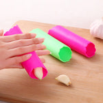 5 pcs Éplucheurs d'ail en résine souple en forme de tube, réutilisables, magiques, outils de cuisine portatifs (couleur aléatoire), livraison de couleur aléatoire