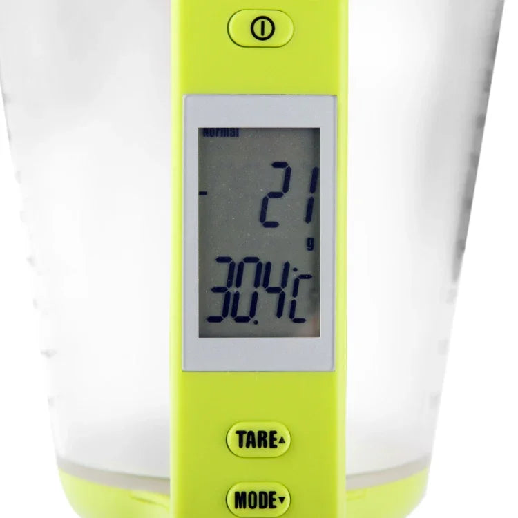Balance numérique avec verre doseur / thermomètre, vert