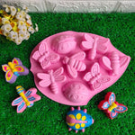 Moule à Gâteau en Silicone 8 en 1 en Forme d'Insecte, Papillon, Libellule, Scarabée, 8 en 1 (Rose)
