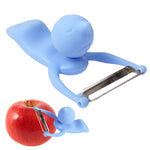 Éplucheur de cuisine en forme d'homme pour fruits et légumes avec manche en ABS durable, Couteau éplucheur en forme d'homme