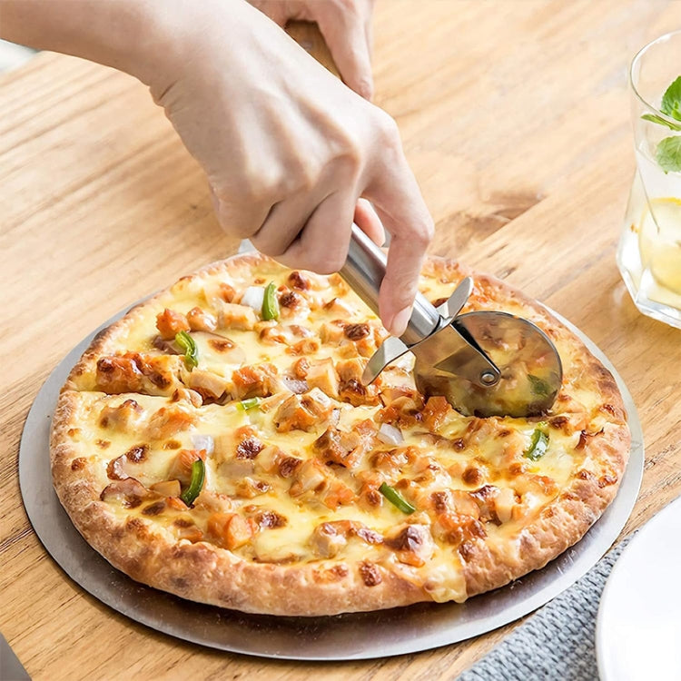 Couteau à pizza rond en acier inoxydable LsCook, roue unique