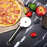 Couteau à pizza rond en acier inoxydable LsCook, roue unique