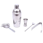Ensemble de shaker classique 5 en 1 en acier inoxydable, capacité : 550 ml (shaker + doseur + passoire + pince à glaçons + agitateur), ensemble de shaker 5 en 1