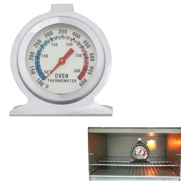 Thermomètre de four sur pied en acier inoxydable de haute qualité (0-300 degrés Celsius), jauge de four