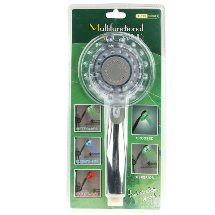 Pommeau de douche à LED 3 couleurs (vert/bleu/rouge) avec détection de température, sans pile, SDS-A3