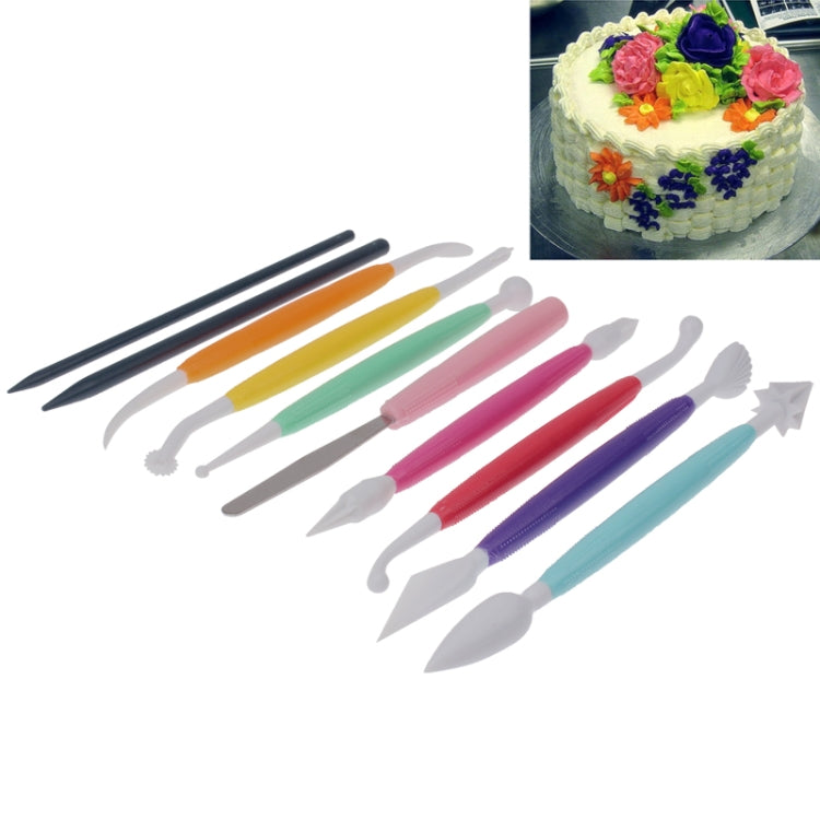 Ensemble de 10 outils de modelage de gâteaux colorés 10 en 1, 10 pièces de couleur