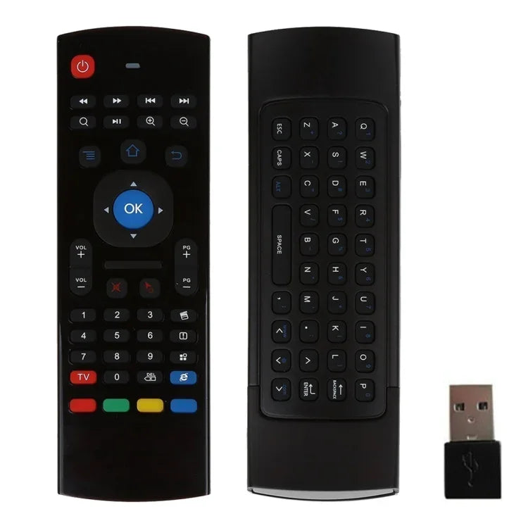 Souris aérienne sans fil MX3, clavier et télécommande 2,4 GHz avec raccourcis navigateur pour boîtier TV Android / mini PC, souris aérienne