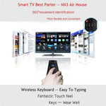 Souris aérienne sans fil MX3, clavier et télécommande 2,4 GHz avec raccourcis navigateur pour boîtier TV Android / mini PC, souris aérienne