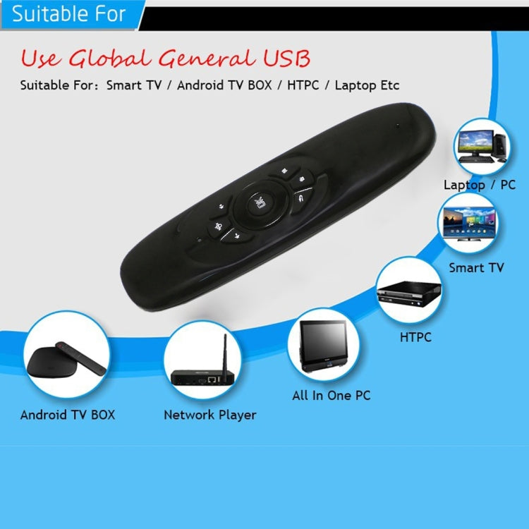 Souris volante C120 T10 2,4 GHz clavier sans fil rechargeable télécommande pour Android TV Box / PC, clavier sans fil
