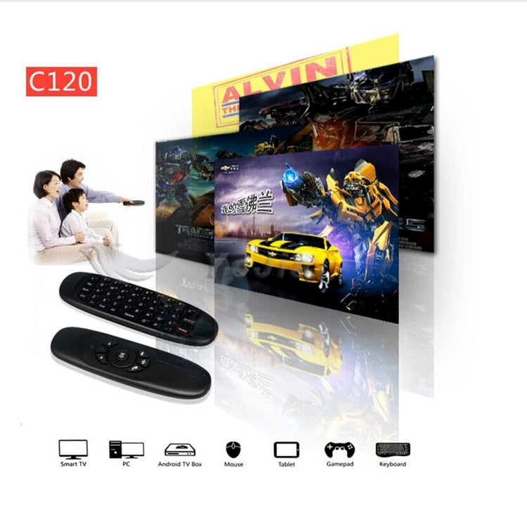 Souris volante C120 T10 2,4 GHz clavier sans fil rechargeable télécommande pour Android TV Box / PC, clavier sans fil