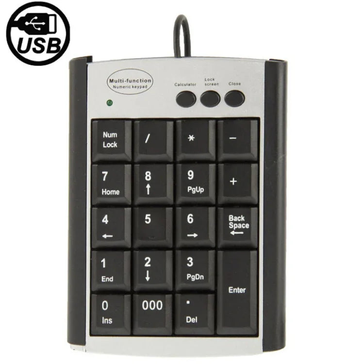 Clavier numérique multifonction USB non synchrone pour ordinateur portable avec 19 touches, clavier numérique multifonction