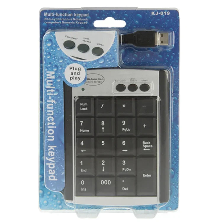 Clavier numérique multifonction USB non synchrone pour ordinateur portable avec 19 touches, clavier numérique multifonction