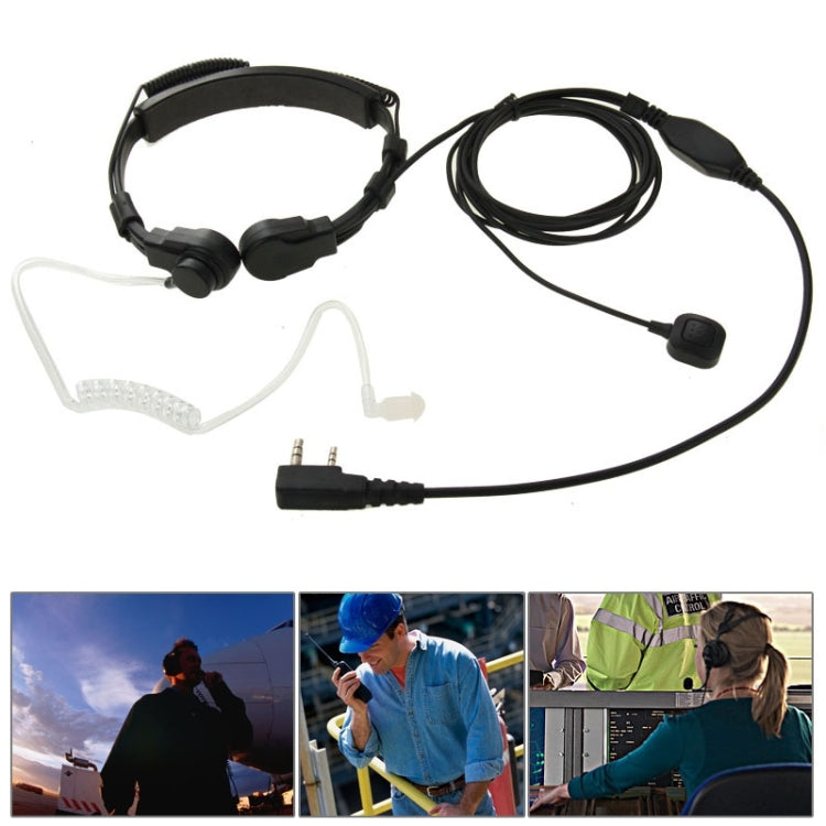 Kit oreillette-micro laryngophone pour talkie-walkie, prise jack 3,5 mm + 2,5 mm