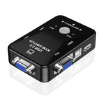 Boîtier commutateur KVM USB 2 ports KVM-21UA avec bouton de contrôle pour clavier, souris et moniteur PC, 2 ports (avec USB)