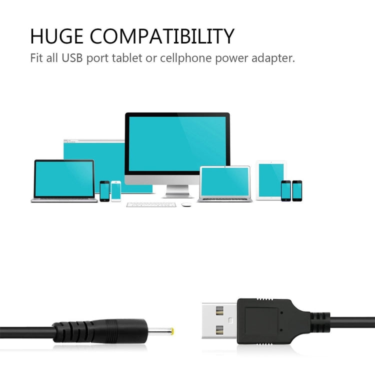 Câble d'alimentation USB mâle vers DC 2,5 x 0,7 mm, longueur : 1,2 m