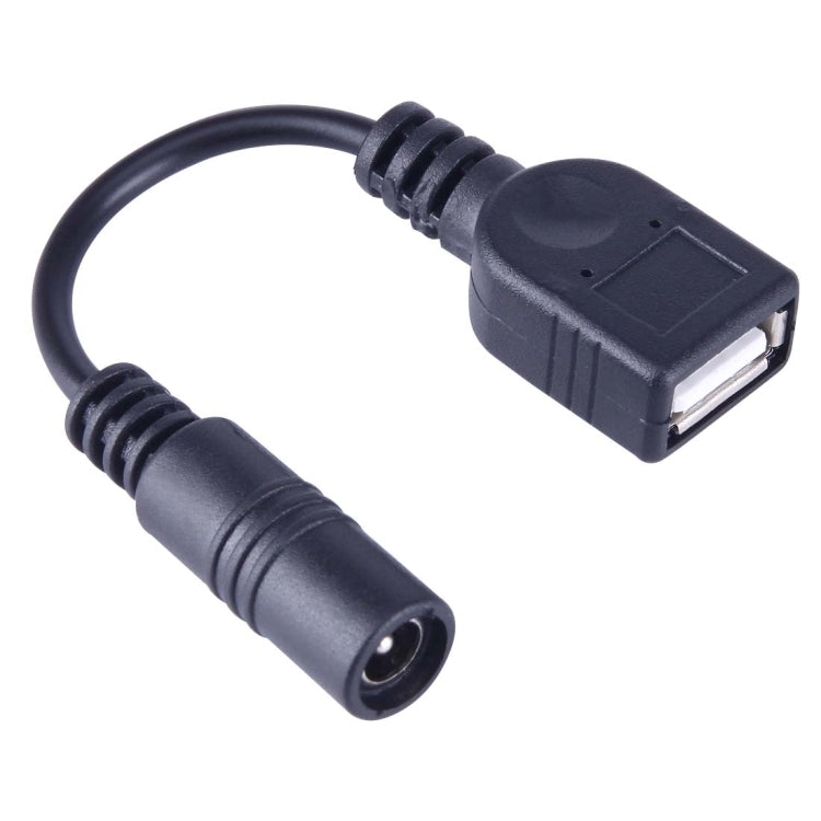 Câble connecteur d'alimentation DC femelle 5,5 x 2,1 mm vers USB AF mâle pour adaptateur d'ordinateur portable, longueur : 15 cm, USB AF