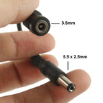 Adaptateur de prise DC mâle 5,5 x 2,5 mm vers femelle 3,5 mm, longueur : 12 cm