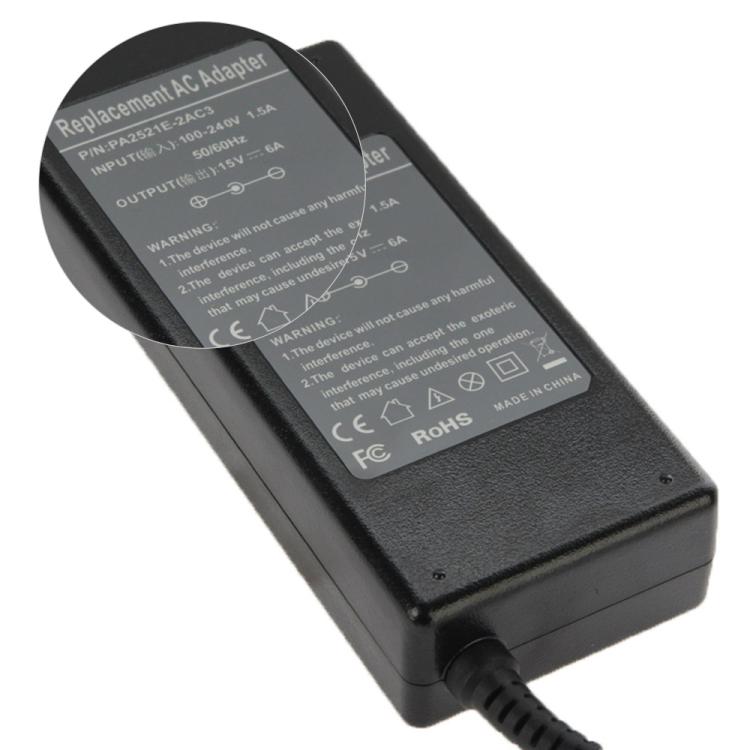 Adaptateur secteur 90 W 15 V 6 A pour ordinateur portable Toshiba, embouts de sortie : 6,3 mm x 3,0 mm
