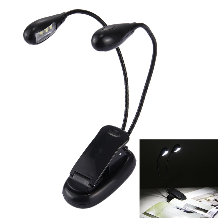 Lampe LED à double bras à clipser pour lecture, camping et randonnée