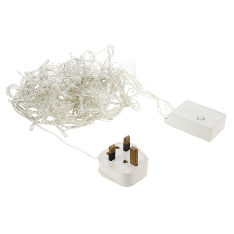 Pour fête de Noël, 100 LED lumière blanche, avec contrôleur à 8 fonctions, 220V, prise UK