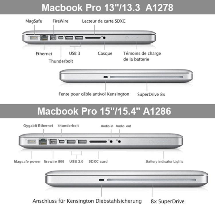 Coque de protection rigide mate pour ordinateur portable MacBook Pro 13,3 pouces A1278 (2009-2012), multicolore