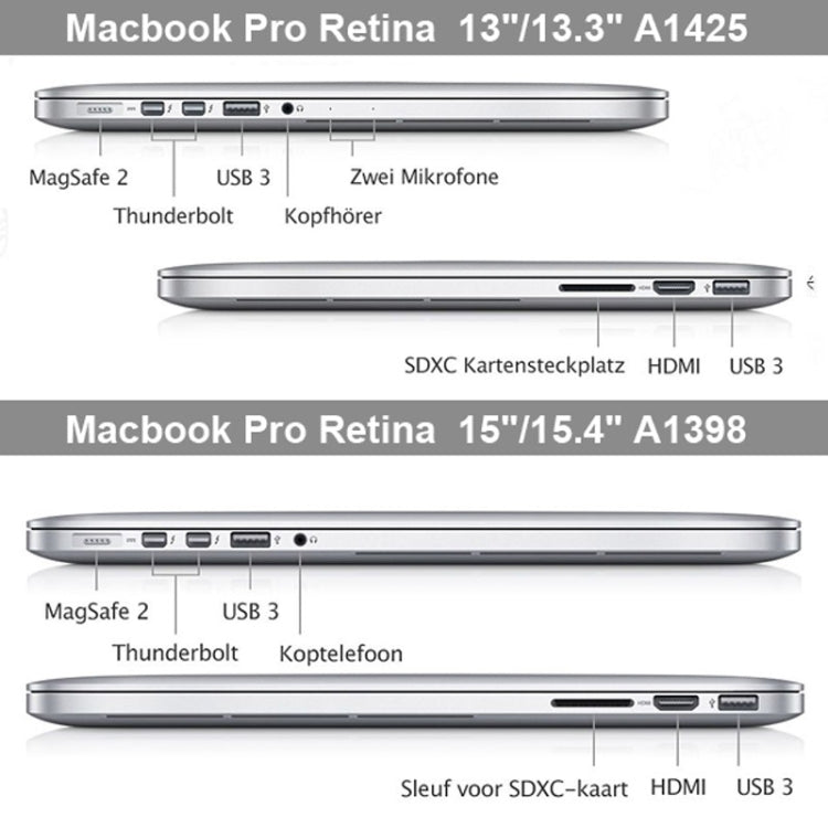 Coque rigide de protection en cristal pour Macbook Pro Retina 15,4 pouces