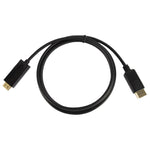 Câble DisplayPort Mâle vers HDMI Mâle, Longueur du Câble : 1,8m, DP vers HDMI Mâle Noir