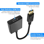 Câble adaptateur DisplayPort mâle vers HDMI femelle, longueur : 20cm, DP mâle vers HDMI femelle