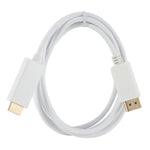 Câble adaptateur DisplayPort mâle vers HDMI mâle, longueur : 1,8m, DP vers HDMI mâle blanc, DP vers HDMI mâle (plaqué or)
